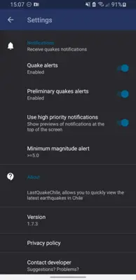 LastQuakeChile android App screenshot 5